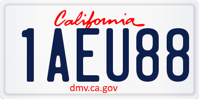 CA license plate 1AEU88