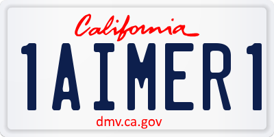 CA license plate 1AIMER1