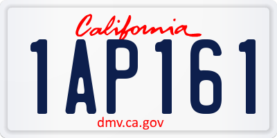 CA license plate 1AP161