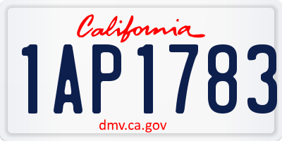 CA license plate 1AP1783