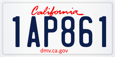 CA license plate 1AP861