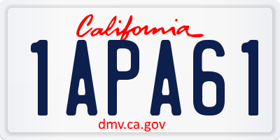 CA license plate 1APA61