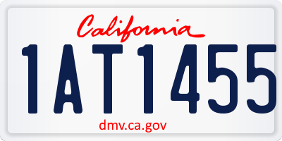 CA license plate 1AT1455