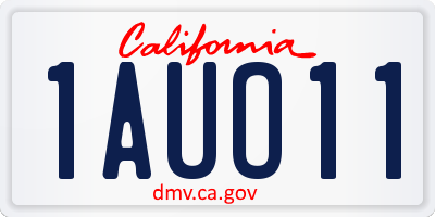 CA license plate 1AUO11