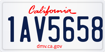 CA license plate 1AV5658