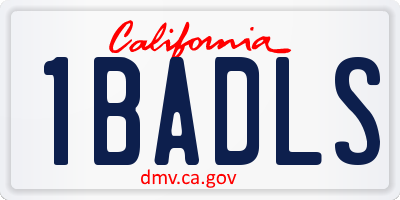 CA license plate 1BADLS