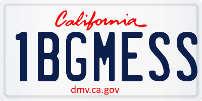 CA license plate 1BGMESS