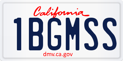 CA license plate 1BGMSS