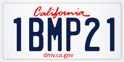 CA license plate 1BMP21