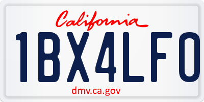 CA license plate 1BX4LF0