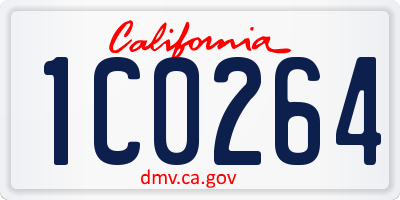 CA license plate 1C0264