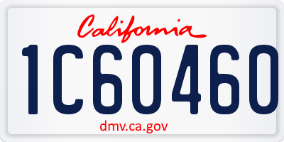 CA license plate 1C60460