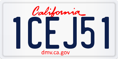 CA license plate 1CEJ51