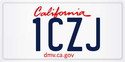 CA license plate 1CZJ