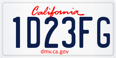 CA license plate 1D23FG