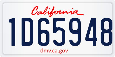 CA license plate 1D65948