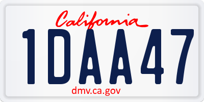 CA license plate 1DAA47