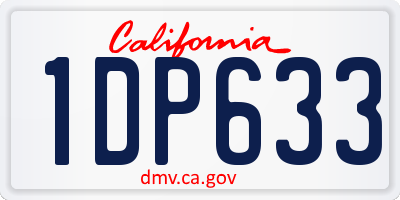 CA license plate 1DP633