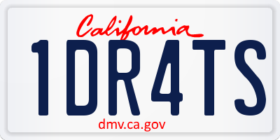 CA license plate 1DR4TS