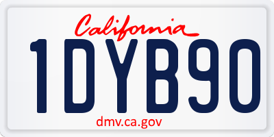 CA license plate 1DYB90