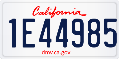 CA license plate 1E44985