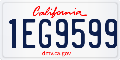 CA license plate 1EG9599