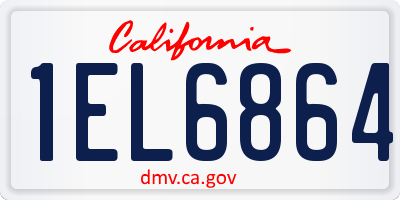 CA license plate 1EL6864