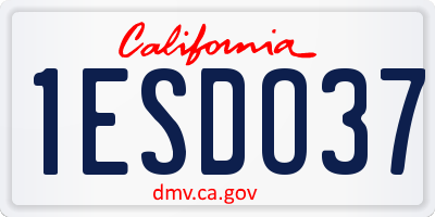 CA license plate 1ESDO37