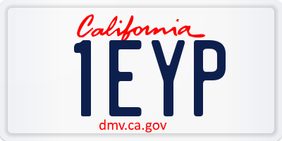 CA license plate 1EYP