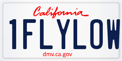 CA license plate 1FLYLOW