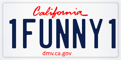 CA license plate 1FUNNY1