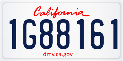 CA license plate 1G88161