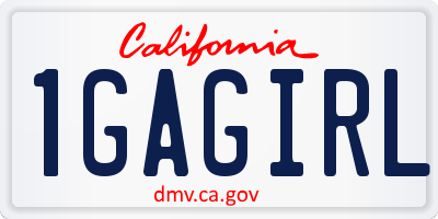 CA license plate 1GAGIRL