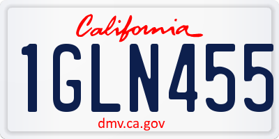 CA license plate 1GLN455