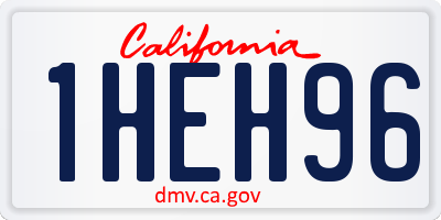 CA license plate 1HEH96