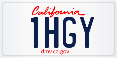 CA license plate 1HGY