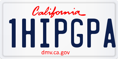 CA license plate 1HIPGPA