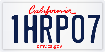 CA license plate 1HRPO7