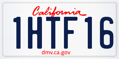 CA license plate 1HTF16