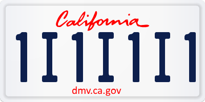 CA license plate 1I1I1I1