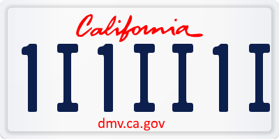 CA license plate 1I1II1I