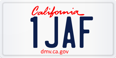 CA license plate 1JAF