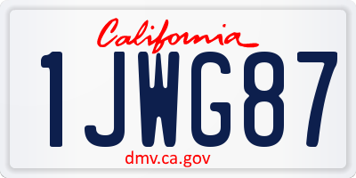 CA license plate 1JWG87