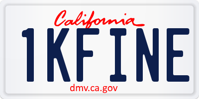 CA license plate 1KFINE