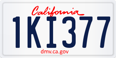 CA license plate 1KI377