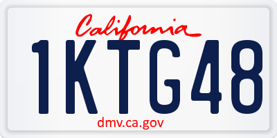 CA license plate 1KTG48