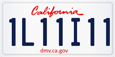 CA license plate 1L11I11