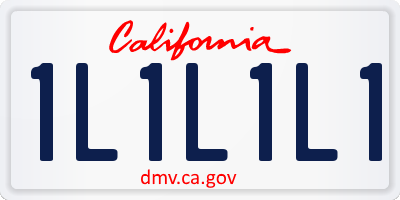 CA license plate 1L1L1L1