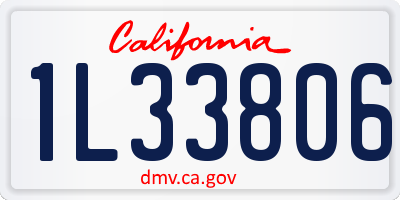 CA license plate 1L33806