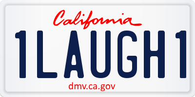 CA license plate 1LAUGH1